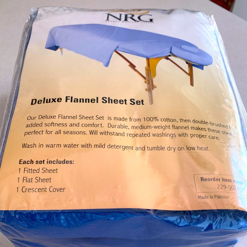 NRG Brand Massage Table Flannel Sheet Set